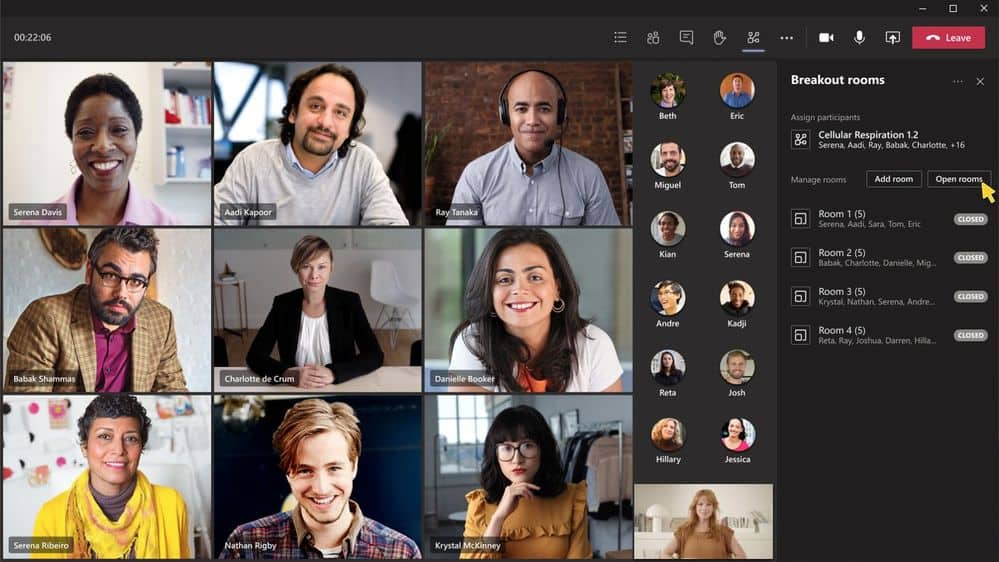 Workplace collaboration using Microsoft Teams Breakout Rooms
